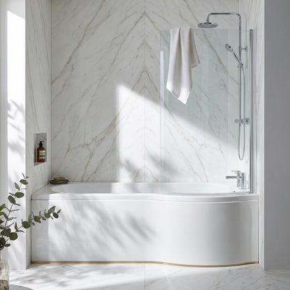Fairford 1700 x 850 RH P Shape Bath with Screen and Panel