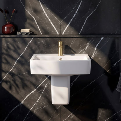 Fairford Mellow 520mm 1TH Basin and Semi-Pedestal