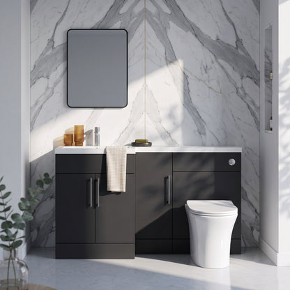 Fairford Union Style Slab Matt Soft Black 1500mm L Shape Left Hand Combination Pack