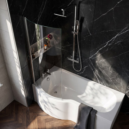Fairford 6mm P Shaped Shower Bath Screen