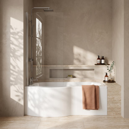 Fairford 6mm P Shaped Shower Bath Screen
