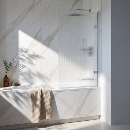 Fairford 8mm Fluted Square Hinged Bath Screen