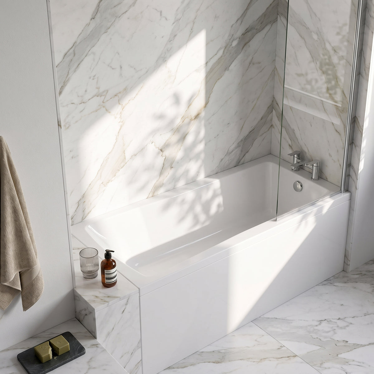 Fairford Dunsford Pro Reinforced 1800 x 800mm Single Ended Straight Bath