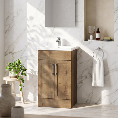 Fairford Union Style Shaker Dark Oak 500mm Full Depth Vanity Unit