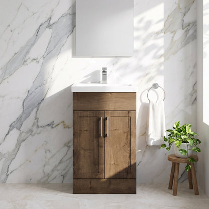 Fairford Union Style Shaker Dark Oak 500mm Slimline Vanity Unit