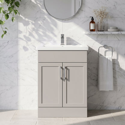 Fairford Union Style Shaker Matt Stone Grey 600mm Full Depth Vanity Unit