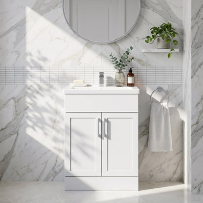 Fairford Union Style Shaker Matt White 600mm Full Depth Vanity Unit