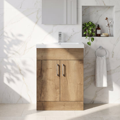 Fairford Union Style Slab Dark Oak 600mm Full Depth Vanity Unit