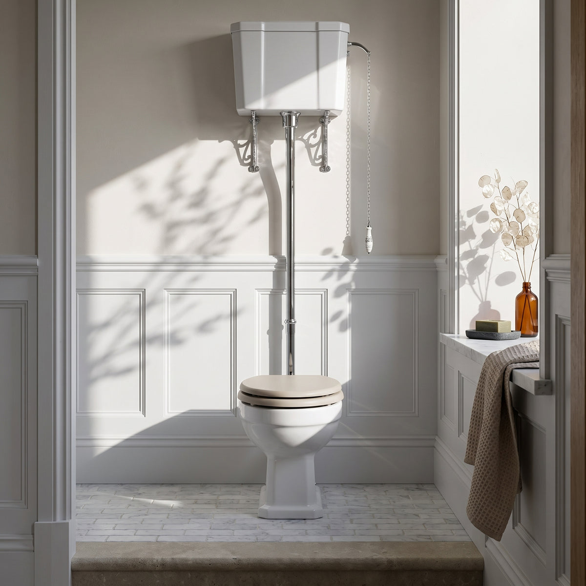 Fairford Hexam High Level Raised Cistern Toilet, no Seat