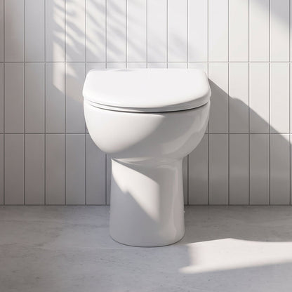 Fairford Kingsly Back To Wall Toilet — White Tile & Light Wood lifestyle
