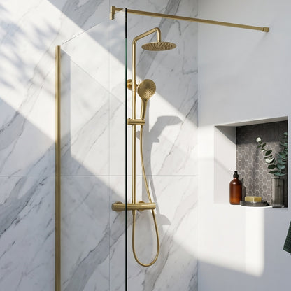 Fairford Element 5 Pro Brushed Brass Shower Kit, Dual O