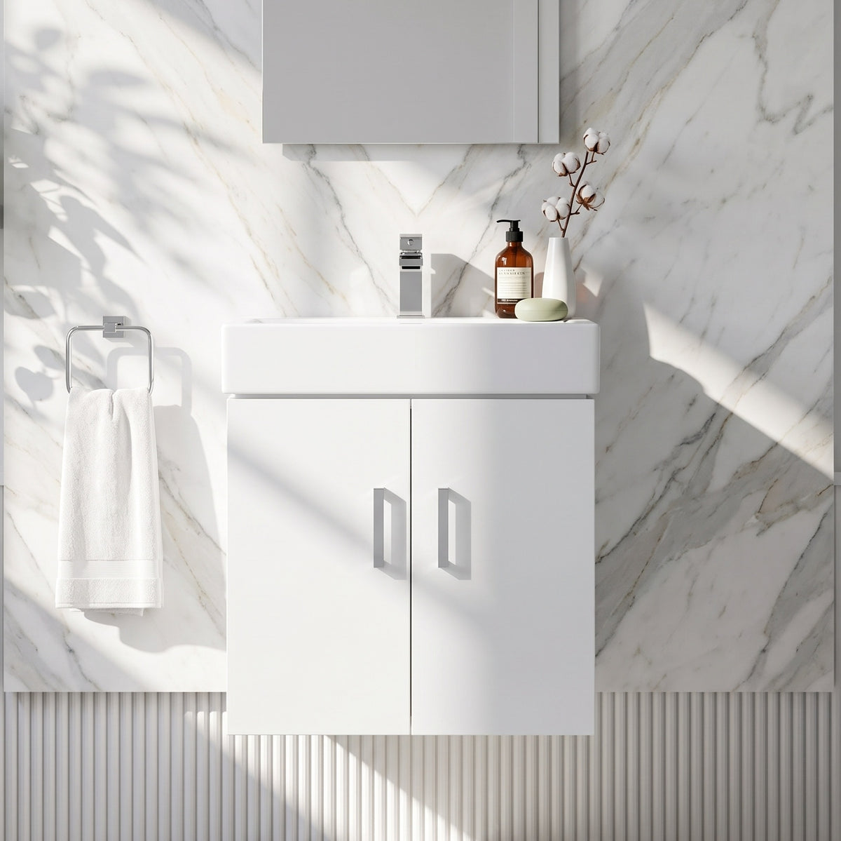 Fairford Arlo Gloss White 450mm Wall Hung Vanity Unit