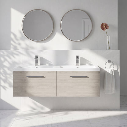 Fairford Aspri Solace Oak 1200mm 2 Drawer Wall Hung Vanity Unit