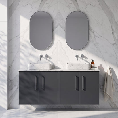 Fairford Aspri Soft Black 1200mm 4 Door Wall Hung Vanity Unit with Worktop
