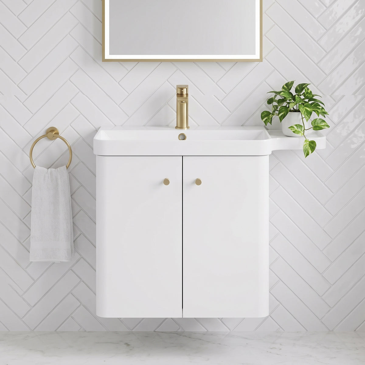 Fairford Crayo 600mm Gloss White Wall Hung Vanity Unit