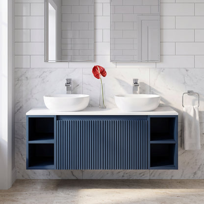 Fairford Sophia Midnight Shadow 1000mm Wall Hung Vanity Unit with Double Storage and Worktop