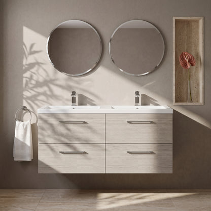 Fairford Aspri Solace Oak 1200mm 4 Drawer Wall Hung Vanity Unit