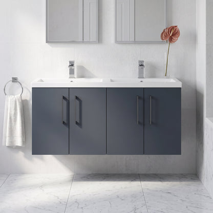 Fairford Aspri Soft Black 1200mm 4 Door Wall Hung Vanity Unit