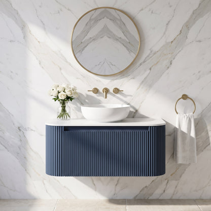 Fairford Sophia Midnight Shadow 870mm Wall Hung Vanity Unit with Worktop