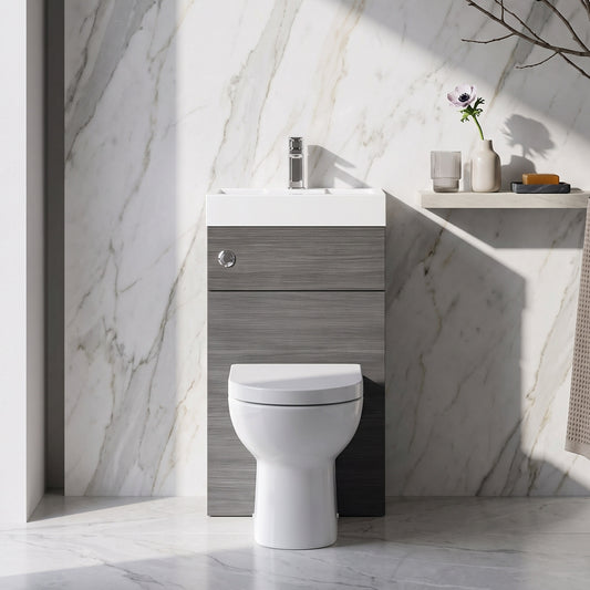 Fairford Carnation 500mm Grey Avola WC and Basin Combination Unit