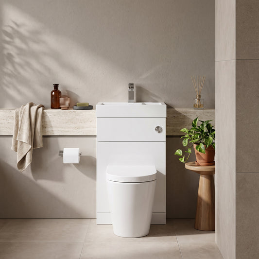Fairford White 500mm 2 in 1 WC Unit and Basin Set