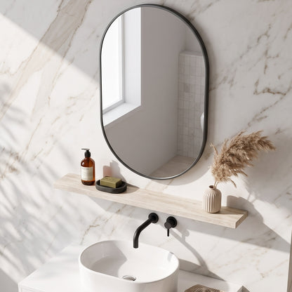 Fairford Velaro Matt Black 500 x 800mm Mirror