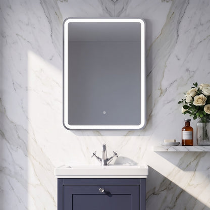 Fairford 700 x 500mm Storm Chrome Framed Mirror with Touch Sensor