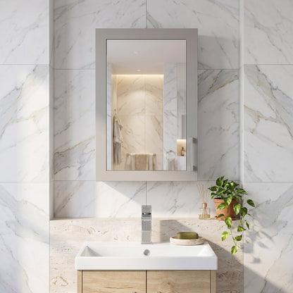 Fairford Union Style Shaker Matt Stone Grey 400mm Mirror Cabinet