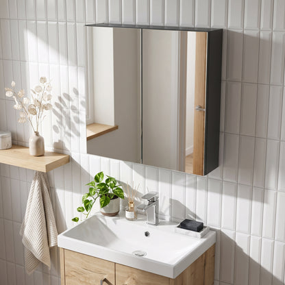 Fairford Union 800mm Anthracite Double Door Mirror Cabinet