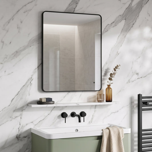 Fairford Montari 600 Matt Black 600 x 800mm Mirror