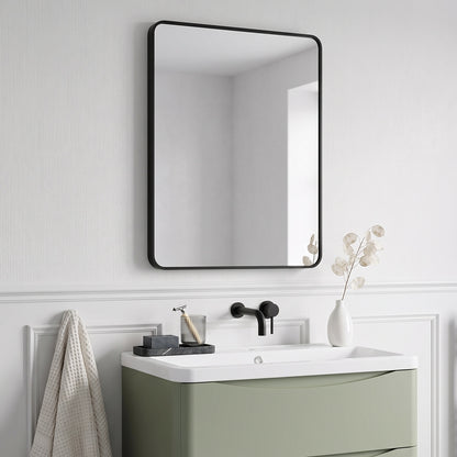 Fairford Montari 600 Matt Black 600 x 800mm Mirror