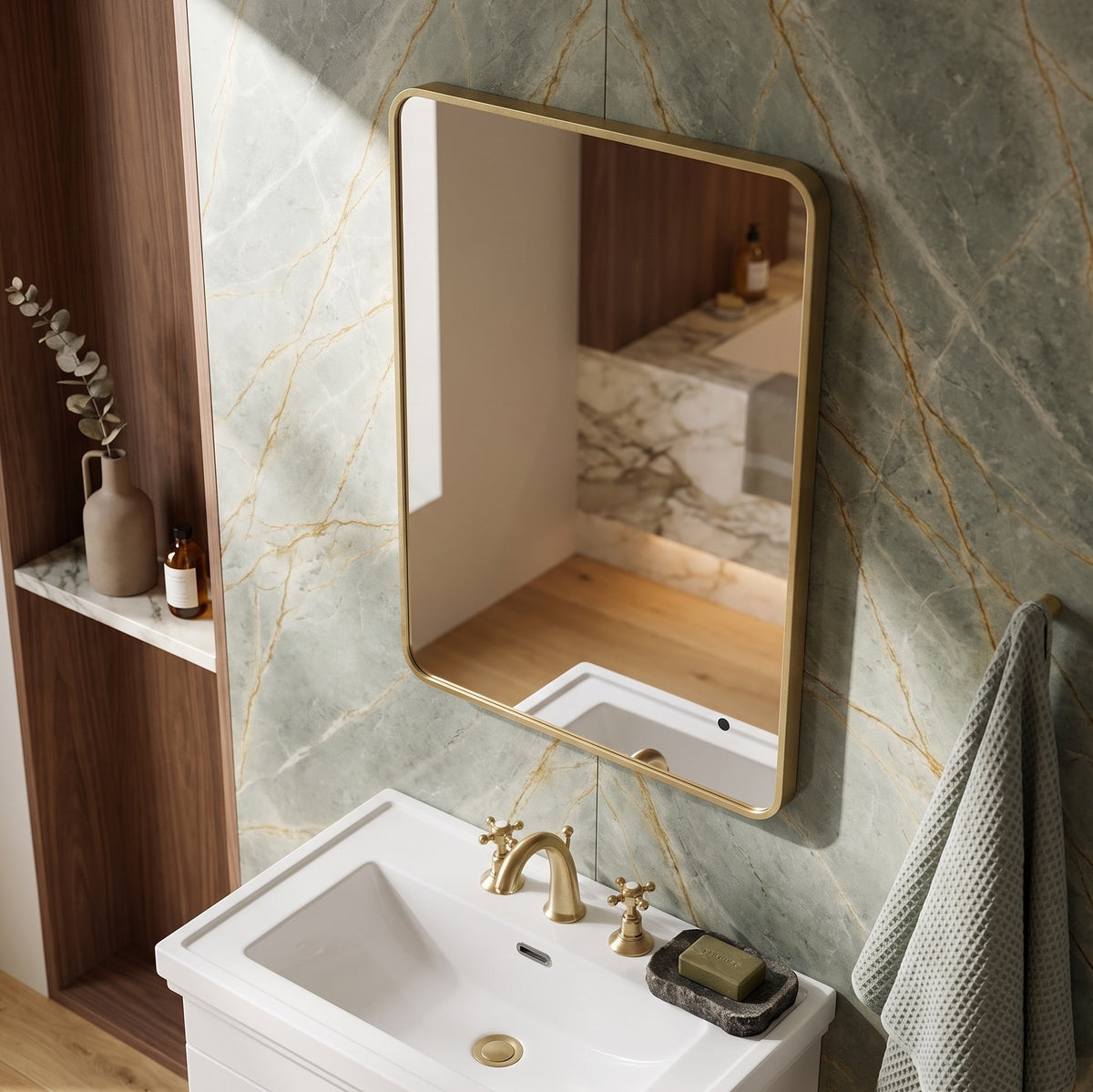 Fairford Montari 600 Brushed Brass 600 x 800mm Mirror
