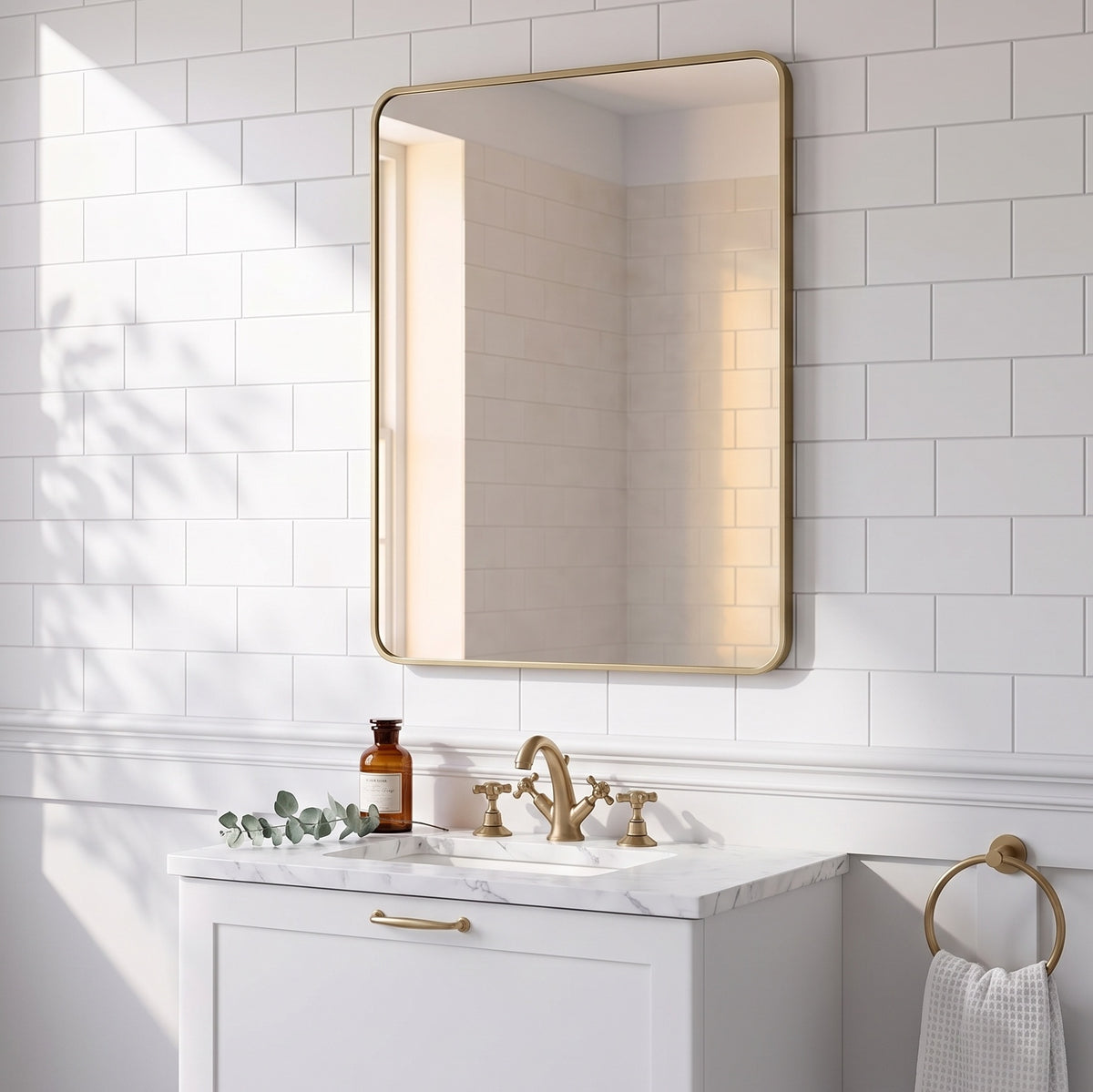 Fairford Montari 600 Brushed Brass 600 x 800mm Mirror
