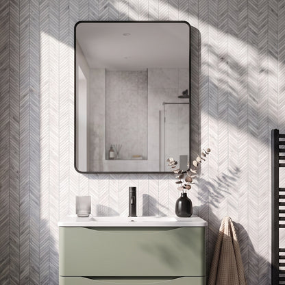 Fairford Montari 600 Matt Black 600 x 800mm Mirror