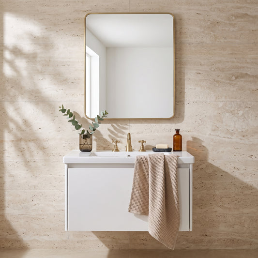 Fairford Montari 600 Brushed Brass 600 x 800mm Mirror