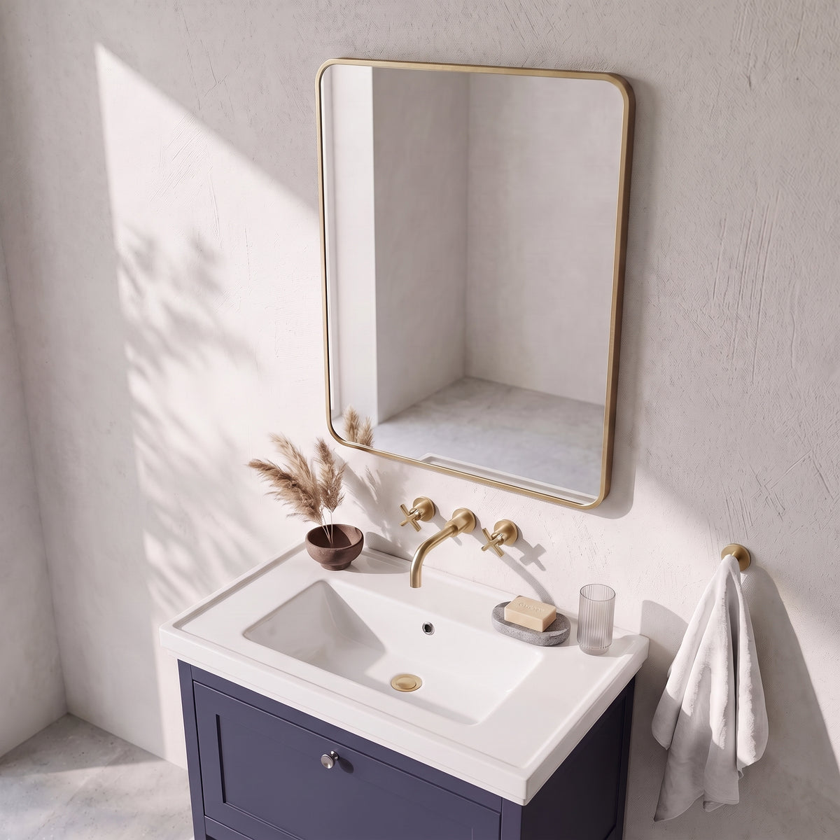 Fairford Montari 500 Brushed Brass 500 x 700mm Mirror