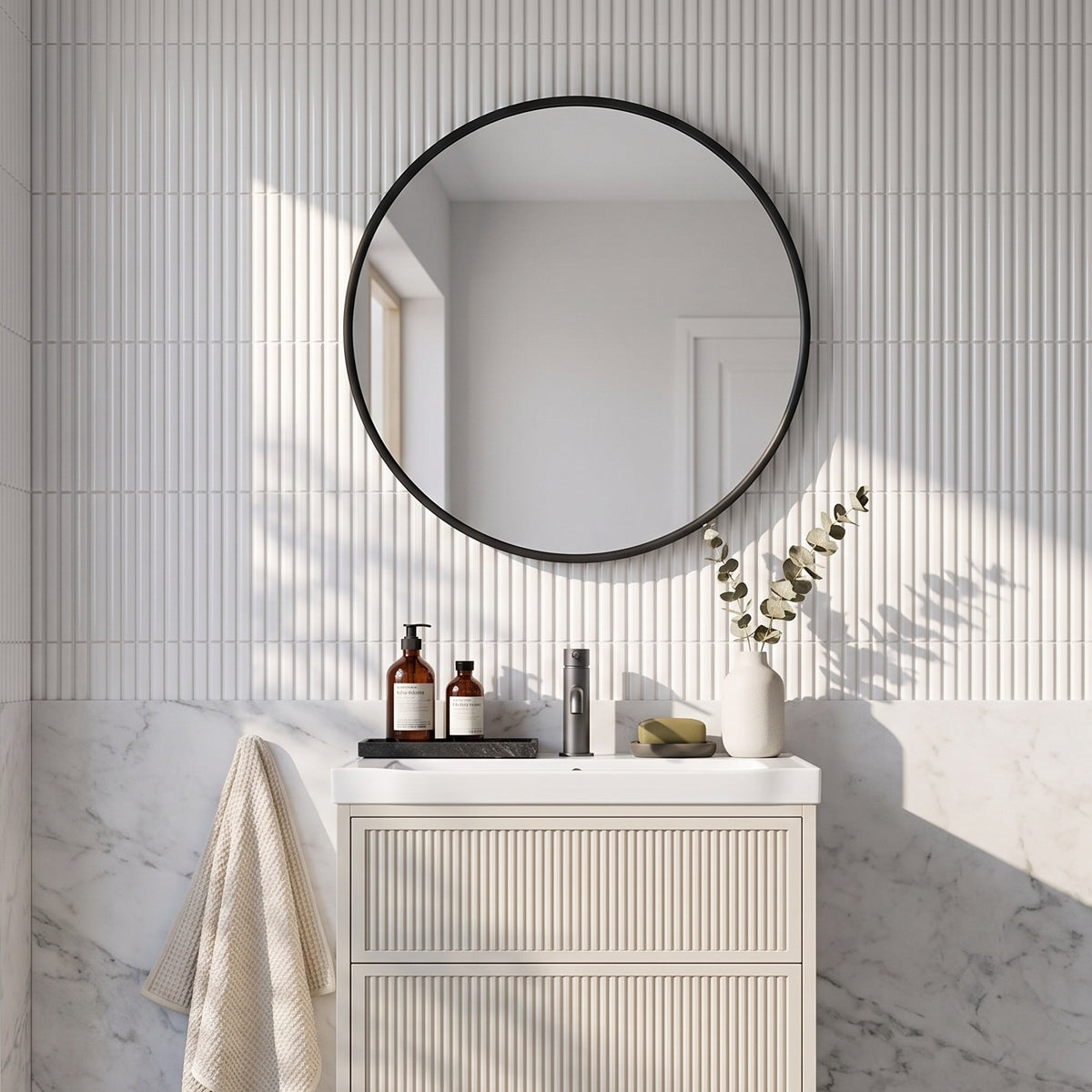Fairford Macie Led Mirror - 600mm Wide - Matt Black