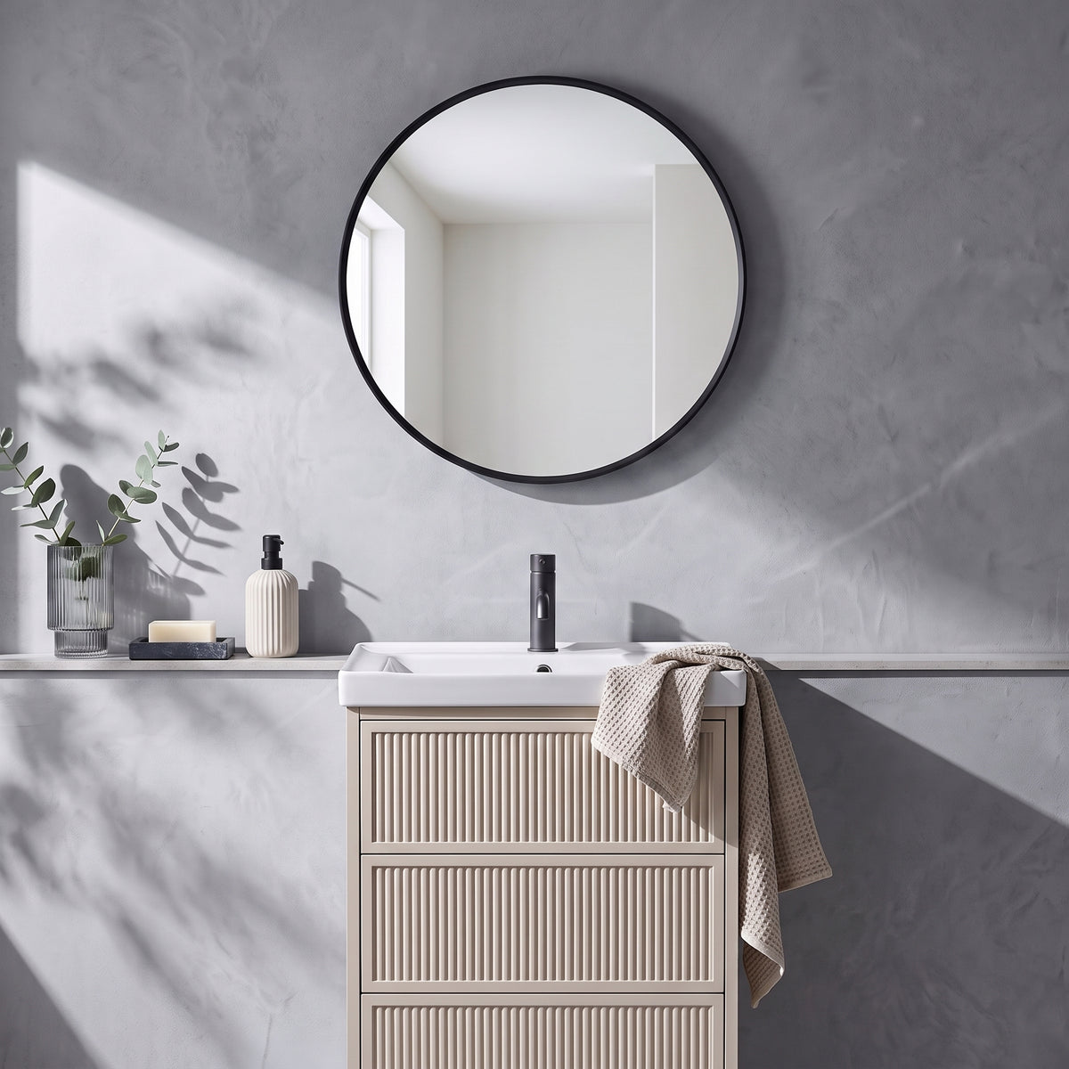 Fairford Macie Led Mirror - 600mm Wide - Matt Black