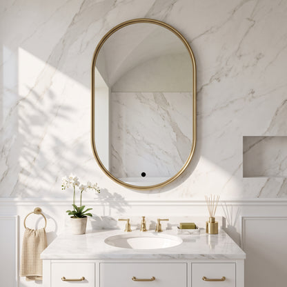 Fairford Velaro Brushed Brass 500 x 800mm Mirror