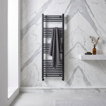 Fairford 600 x 1600mm Straight Matt Black Towel Rail