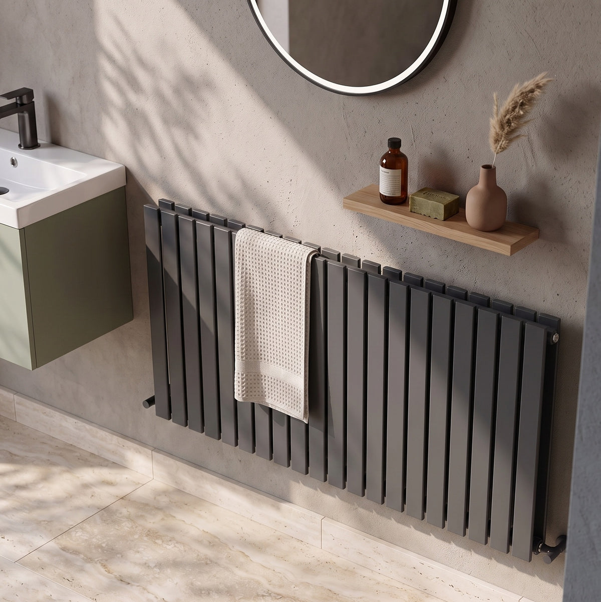 Fairford Bravo Anthracite Double Designer Radiator 600mm X 1430mm