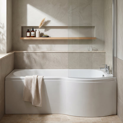 Fairford 1500 x 850mm Right Hand P Shaped Shower Bath