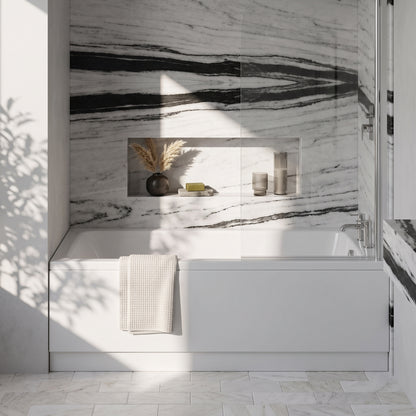 Fairford 1700 x 850mm L Shaped Left Hand Shower Bath