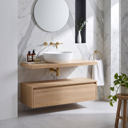 Fairford Linea Oak 1200mm Wall Hung Vanity Shelf