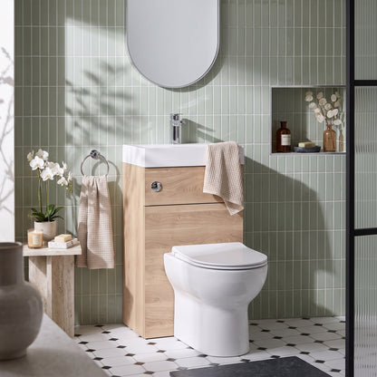 Fairford Carnation 500mm Bleached Oak 2 in 1 WC Unit & Basin