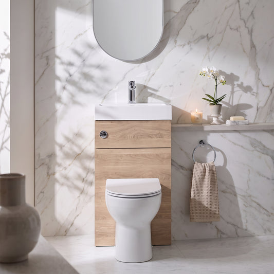 Fairford Carnation 500mm Bleached Oak 2 in 1 WC Unit & Basin