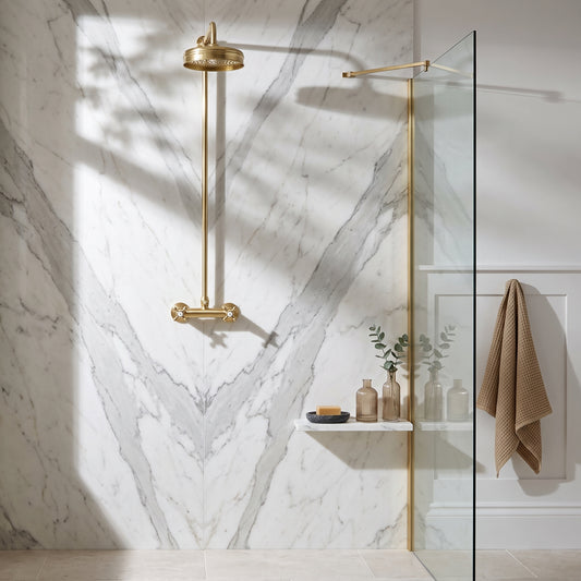 Fairford Winchester Brushed Brass Dual Outlet Bar Valve Shower Kit