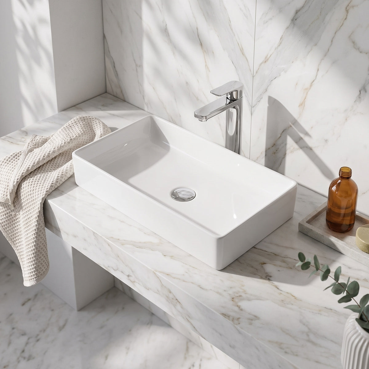 Fairford Stance 750mm Countertop Basin - White