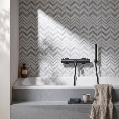 Fairford Element 7 Matt Black Wall Mounted Bath Shower Mixer