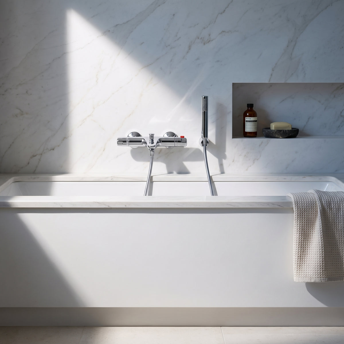 Fairford Carton Wall Mounted Thermostic Bath Shower Mixer